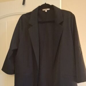 Women’s Open Front long Black Blazer Jacket